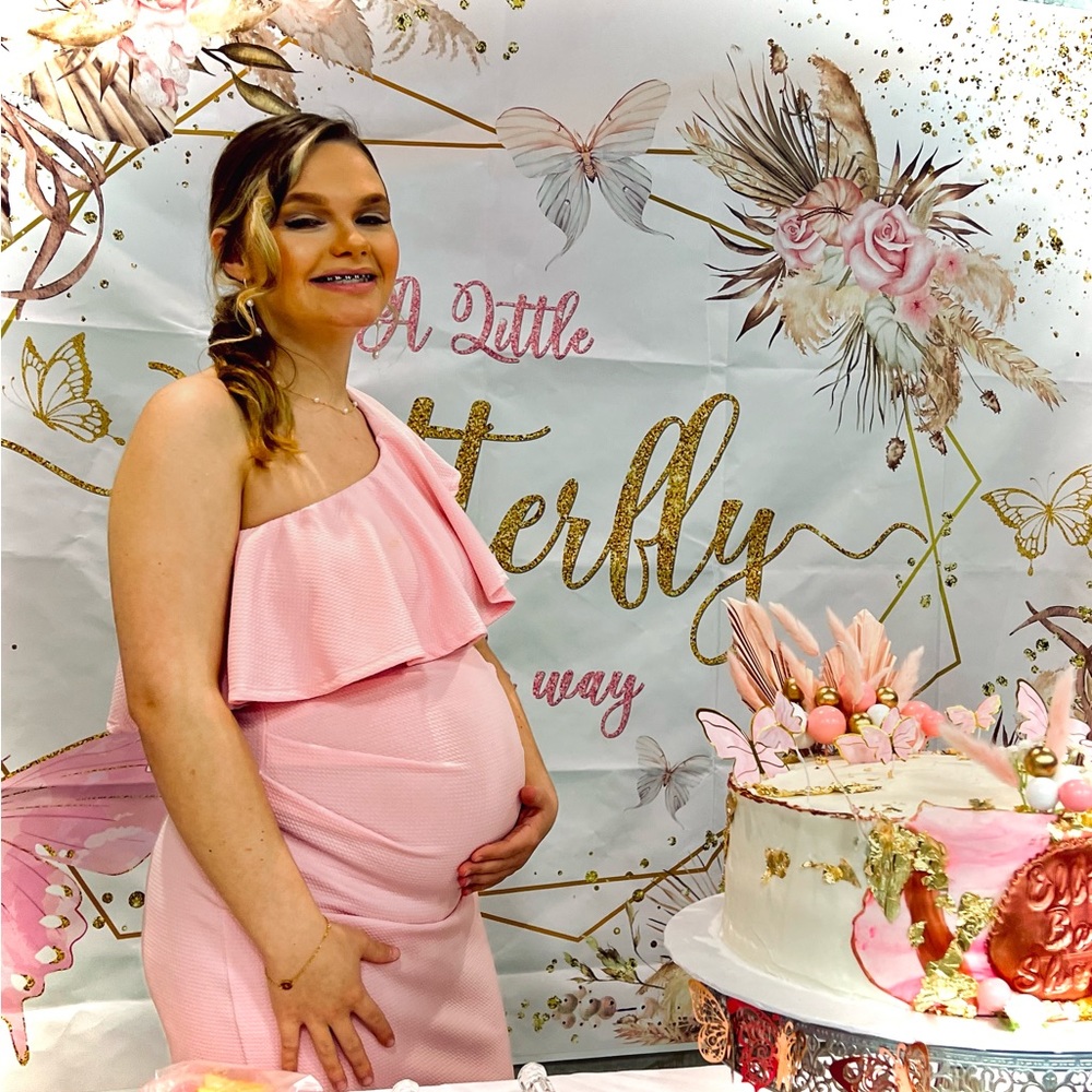 Women’s Maternity Ruffled One Shoulder Dress